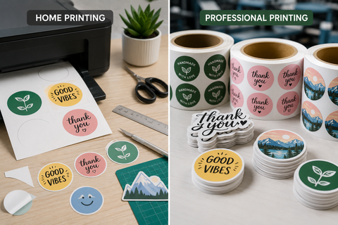 Home printing vs Professional Sticker Printing